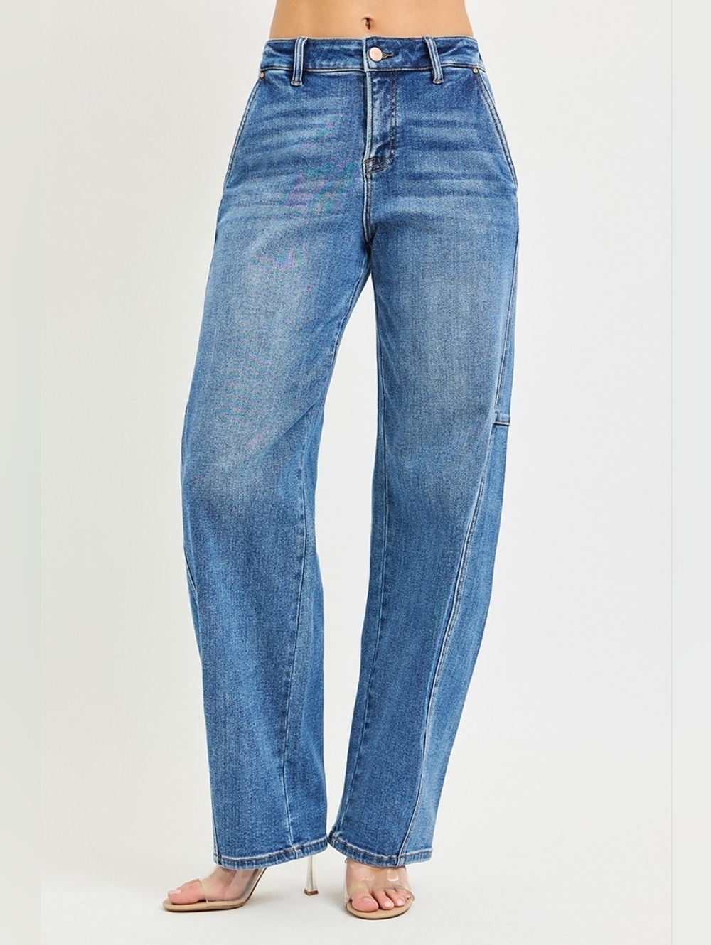 RISEN HR Slouchy Baggy Jeans Stretch Relaxed Cottagecore Modern Various NEW - Picture 5 of 8